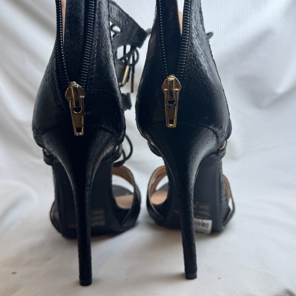 Wild Diva Stiletto Shoes Womens Size 8 Black Strappy Goth Vamp Clubwear - Picture 5 of 7